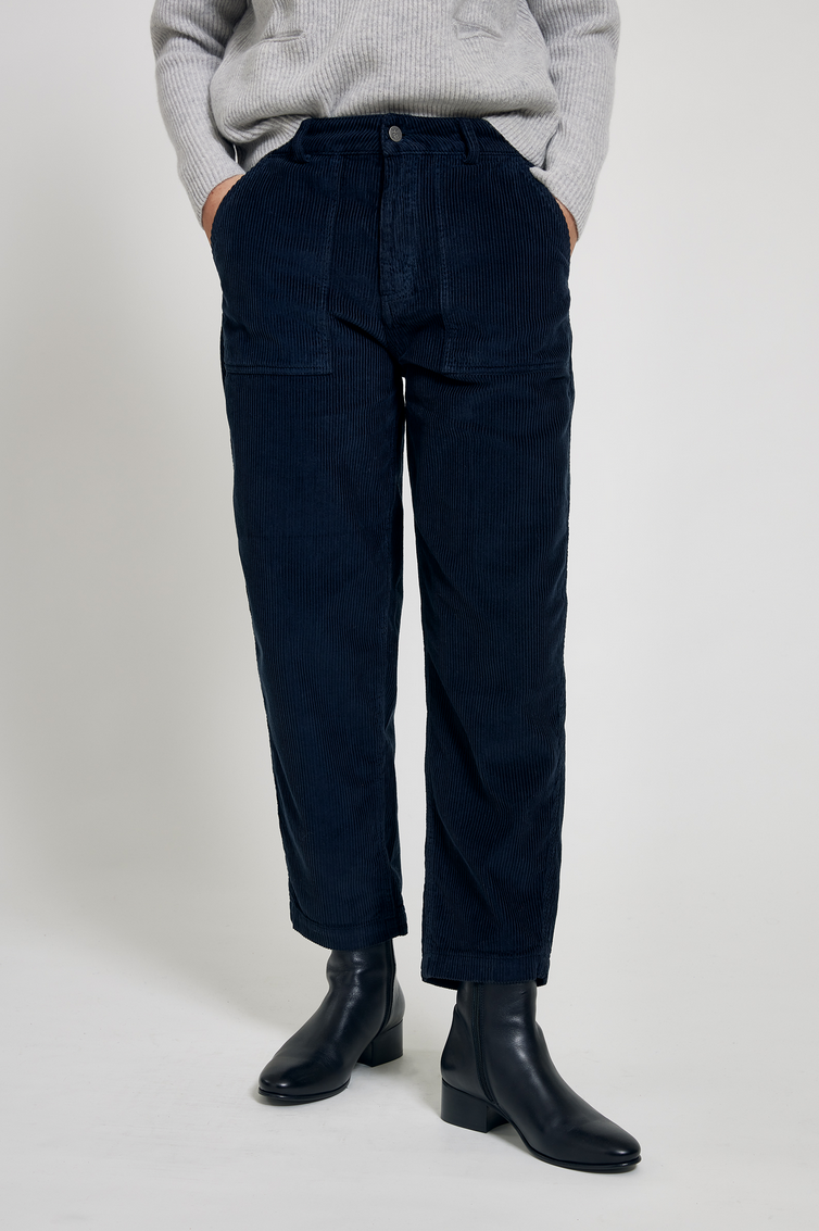 Men's Five Pocket Cord Trouser - Navy - Community Clothing