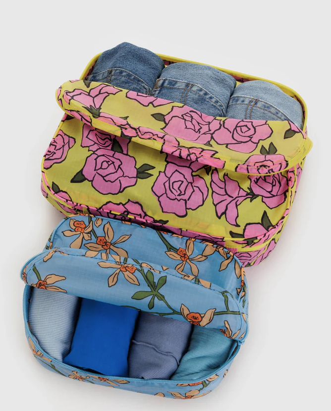 BAGGU PACKING CUBE SET GARDEN FLOWERS