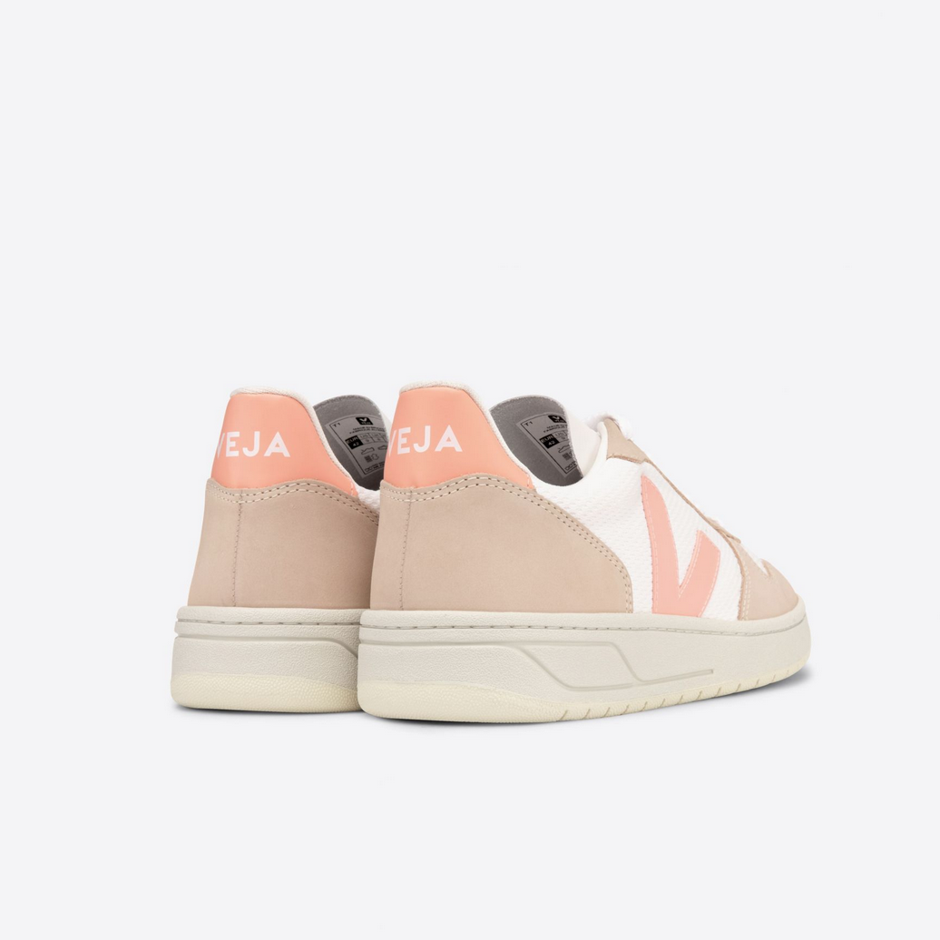 VEJA V-10 Alveomesh White Bellini Almond Sneakers - Womens
