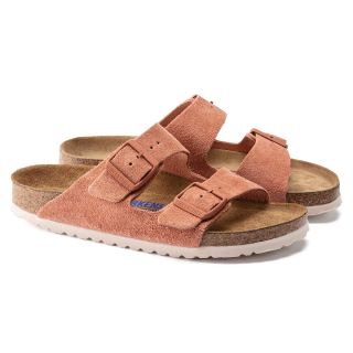 Birkenstock Arizona Soft Footbed Suede Leather Earth Red Womens