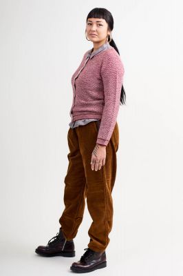 Kitchener Items Coco Cardigan - Rich Red & Pale Brown