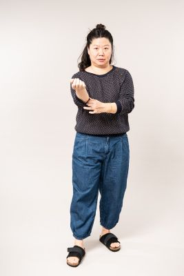 Kitchener Items - Smilla Jaquard Wide Pullover Navy & Champagne