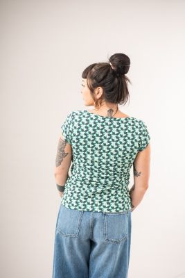 Kitchener Items - Amy Printtee Bamboo Leaf Shady Green