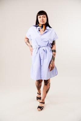 Kitchener Items Tunika Dress - Fine Blue & Bianco
