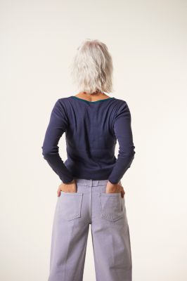 Kitchener Items - Gyda Rib Long Sleeve Top - Deep Teal