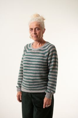Kitchener Items - Jara Striped Jumper - Grey & Green