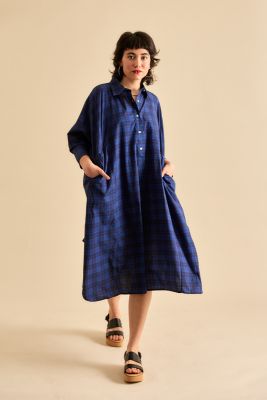 Kitchener Items - Abito Camici Ampio Dress Scacchi Blue
