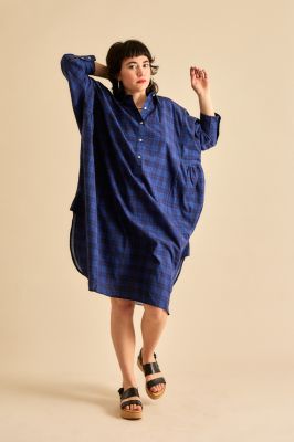 Kitchener Items - Abito Camici Ampio Dress Scacchi Blue