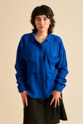 Kitchener Items - Camicia Long Sleeve Blouse Limoges Blue