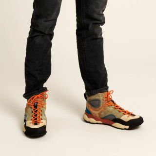 Flower Mountain - BACK COUNTRY MID UNI - Suede and Technical Fabric Sneakers - Beige Military
