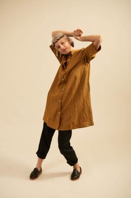 Our Sister - Flying Table Stripe Dress - Brown