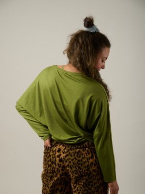 Kitchener Items - Jane Bat 3/4 Sleeve Top Pesto