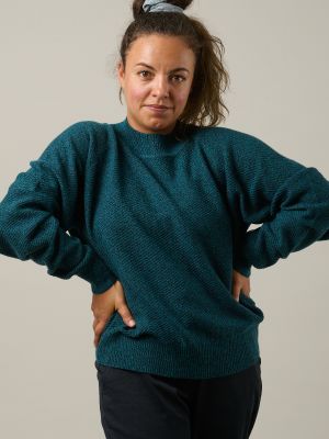 Kitchener Items - Kari Mock Diagonal Sweater Dark Blue / Lagoon
