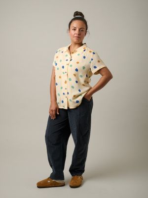 Kitchener Items - Pantaloni Barell Pants Velluto Jet Black