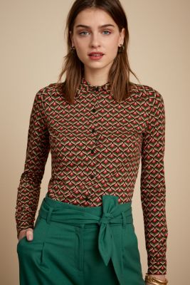 King Louie Blouse Residence Berry Red