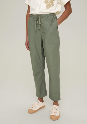 TOAST Panelled Cotton Linen Trousers - Celadon Green