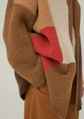 TOAST Colour Block Knitted Jacket - Cinnamon Multi
