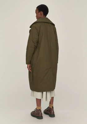 TOAST Quilted Cotton Twill Overcoat - Brown Khaki