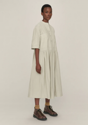 TOAST Organic Needlecord Workwear Dress - Pale Stone