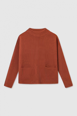 Maska - Helga Lambswool Pocket Sweater - Cinnamon