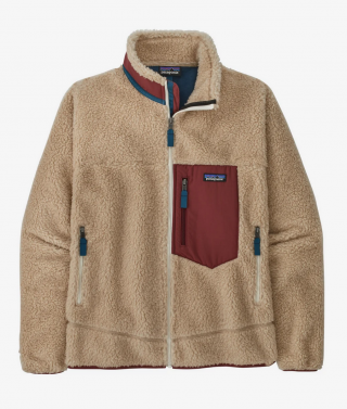 Patagonia - Men's Classic Retro-X® Fleece Jacket - Dark Natural w/Sequoia Red