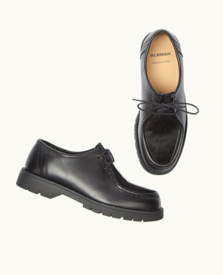 Kleman - PADRINI Lug Sole Black Derby Shoes - Unisex