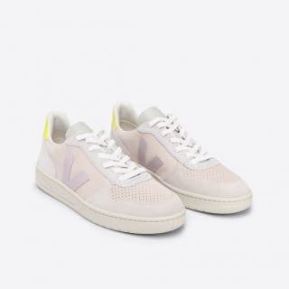 VEJA V-10 Suede Multico Sable Parme Sneakers - Womens