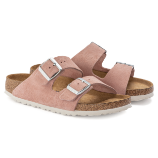 Birkenstock Arizona Soft Footbed Suede Leather Pink Clay - Womens