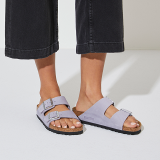 Birkenstock Arizona Soft Footbed Nubuck Leather Purple Fog - Womens