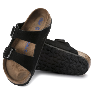 Birkenstock Arizona Soft Footbed Suede Black - Womens
