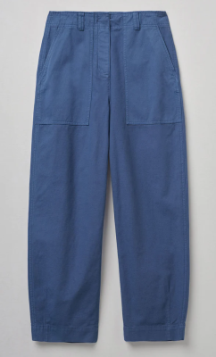 TOAST Cotton Linen Tapered Workwear Trousers - French Blue 
