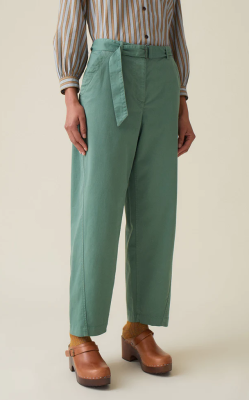 TOAST Forward Seam Cotton Twill Trousers  - Thorn Green 