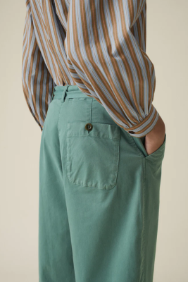 TOAST Forward Seam Cotton Twill Trousers  - Thorn Green 