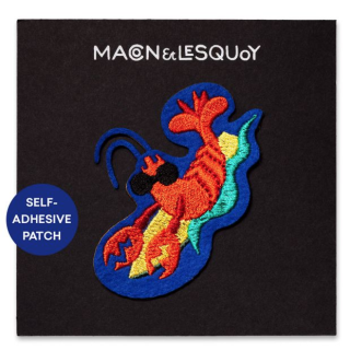 Macon&Lesquoy - Lobster Surfer - Hand Embroidered Iron-on Badge 