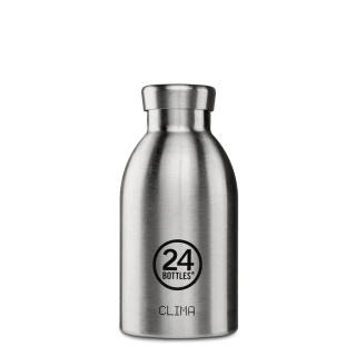 24Bottles Clima Bottle - Brushed Steel 330ml