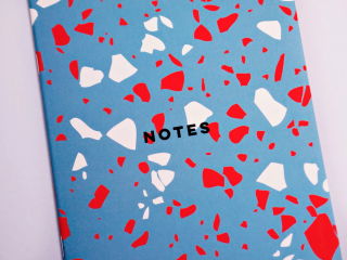 The Completist Blue Terrazzo Slimline Notebook A5