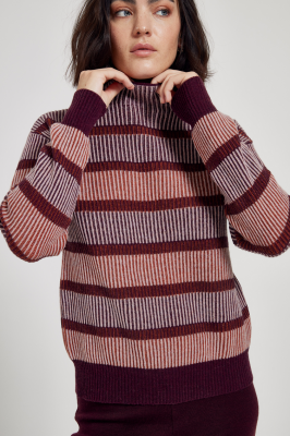 MASKA - Mitzi Multicolour Wool Sweater - Red Noir Multicolour