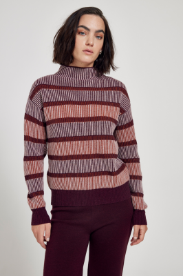 MASKA - Mitzi Multicolour Wool Sweater - Red Noir Multicolour