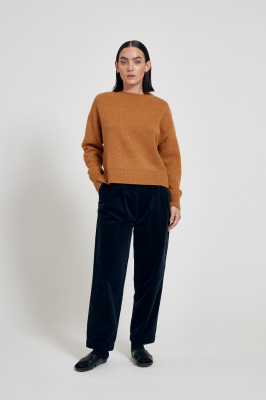 MASKA - Orion Lambswool Loose Fitted Crew Neck Sweater - Bronze Melange