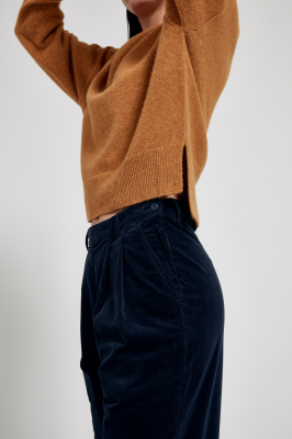 MASKA - Orion Lambswool Loose Fitted Crew Neck Sweater - Bronze Melange