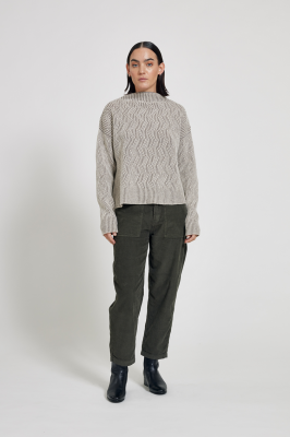 MASKA - Zoya Bicolor Lambswool Sweater - Taupe Melange