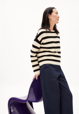 Armed Angels MERINAA STRIPED - Oatmilk-Black 