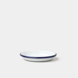 Falcon Enamelware 10cm Sauce Dish - White with Blue Rim