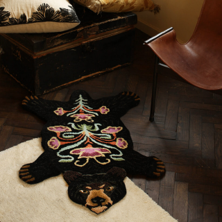 Doing Goods - Blooming Black Bear Rug Small