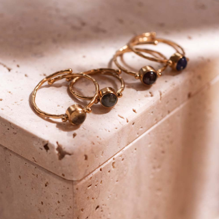 A Beautiful Story - Faithful Lapislazuli Gold Plated Ring 