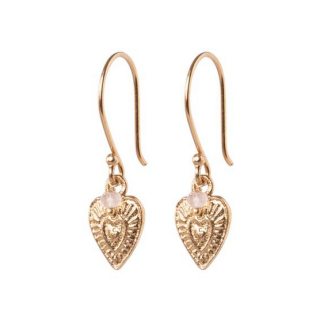 A Beautiful Story - Generous Rose Quartz Gold Plated Earrings 