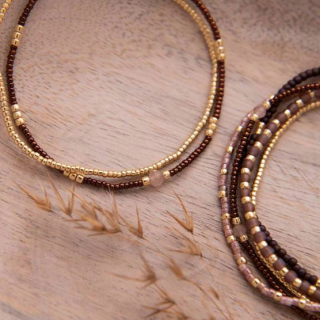 A Beautiful Story - Willing Rose Quartz Gold Colored Bracelet 
