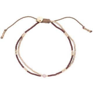 A Beautiful Story - Willing Rose Quartz Gold Colored Bracelet 