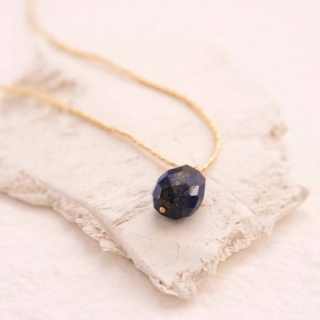 A Beautiful Story - Calm Lapis Lazuli Gold Colored Necklace 