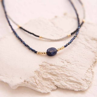 A Beautiful Story - Devotion Lapis Lazuli Gold Colored Necklace